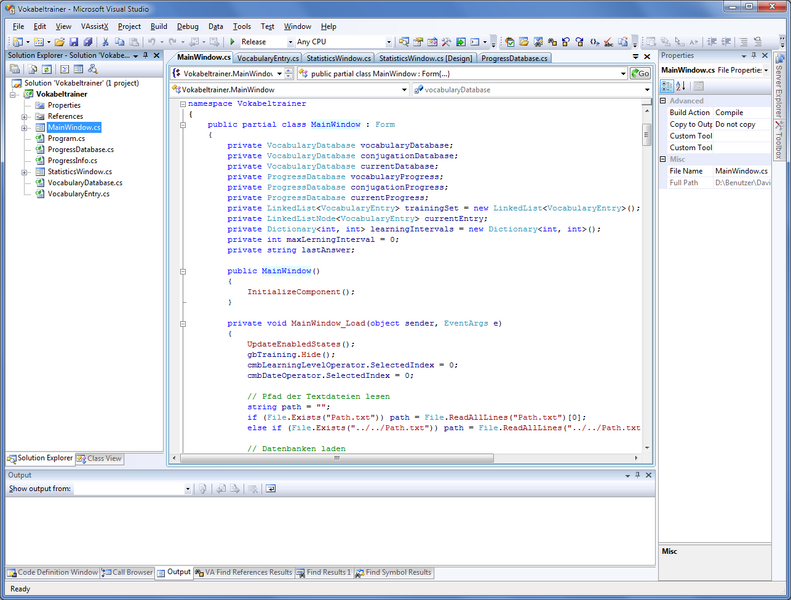 Datei:Screenshot Visual Studio 2008 CSharp.png
